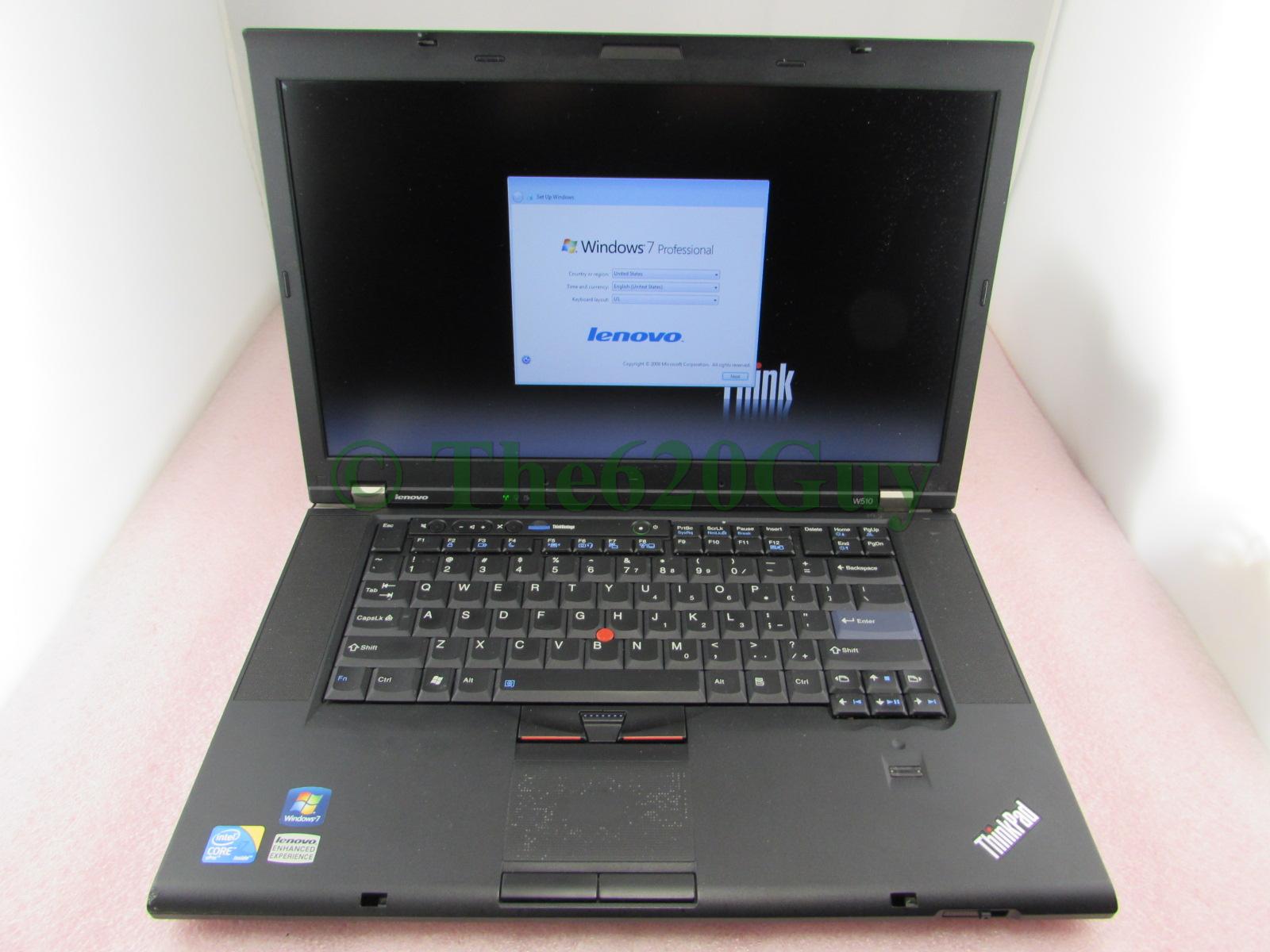 Lenovo ThinkPad W510 15 6 Quad Core i7 1 73GHz 8GB 320GB DVDRW NVIDIA