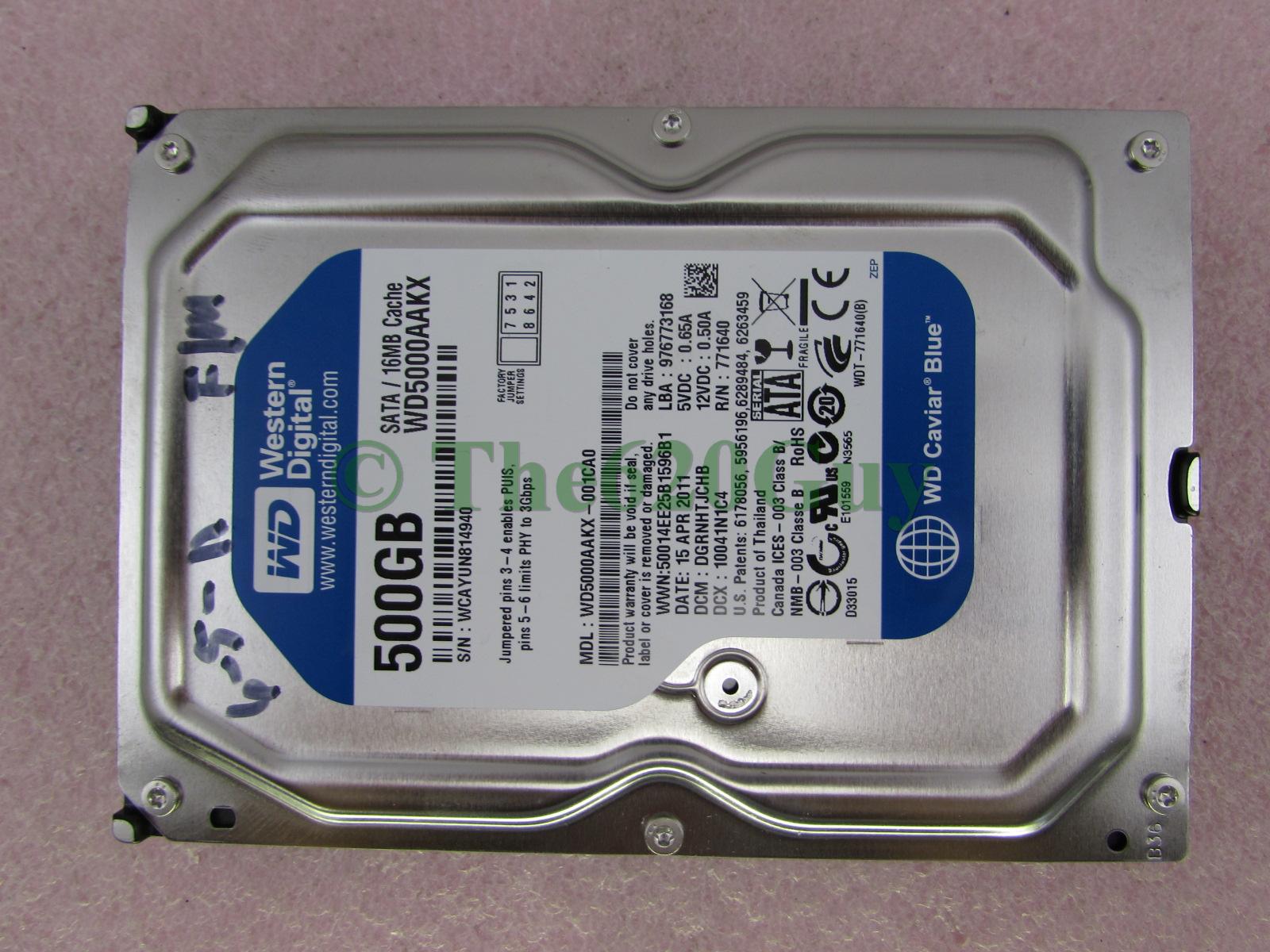 Western Digital WD5000AAKX-001CA0 500GB 7200RPM SATA Hard Drive DCM ...