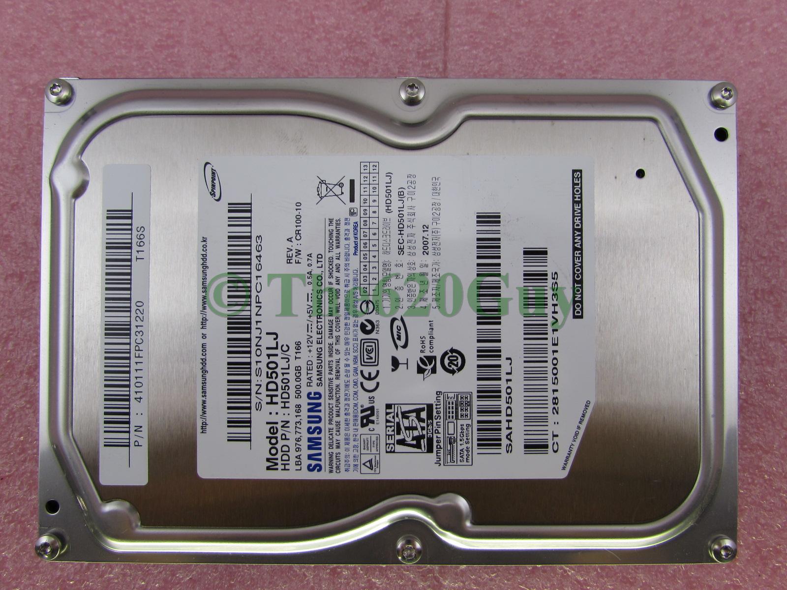 Samsung HD501LJ SpinPoint T 500GB 7200RPM SATA Hard Drive HD501LJ/D FW ...