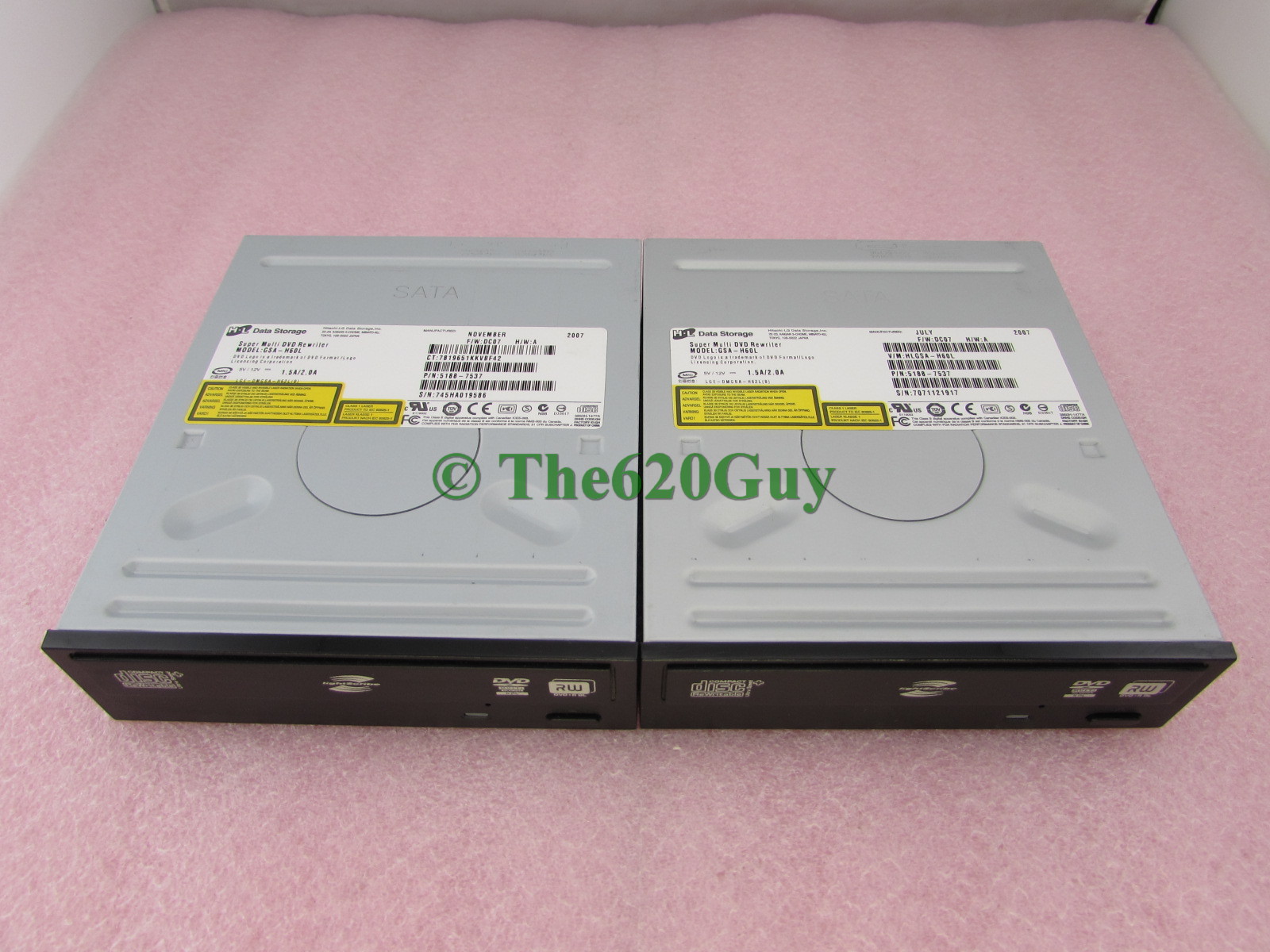 Lot of 2 HP 5188-7537 DVDRW Dual Layer LightScribe SATA Optical Drives GSA-H60L