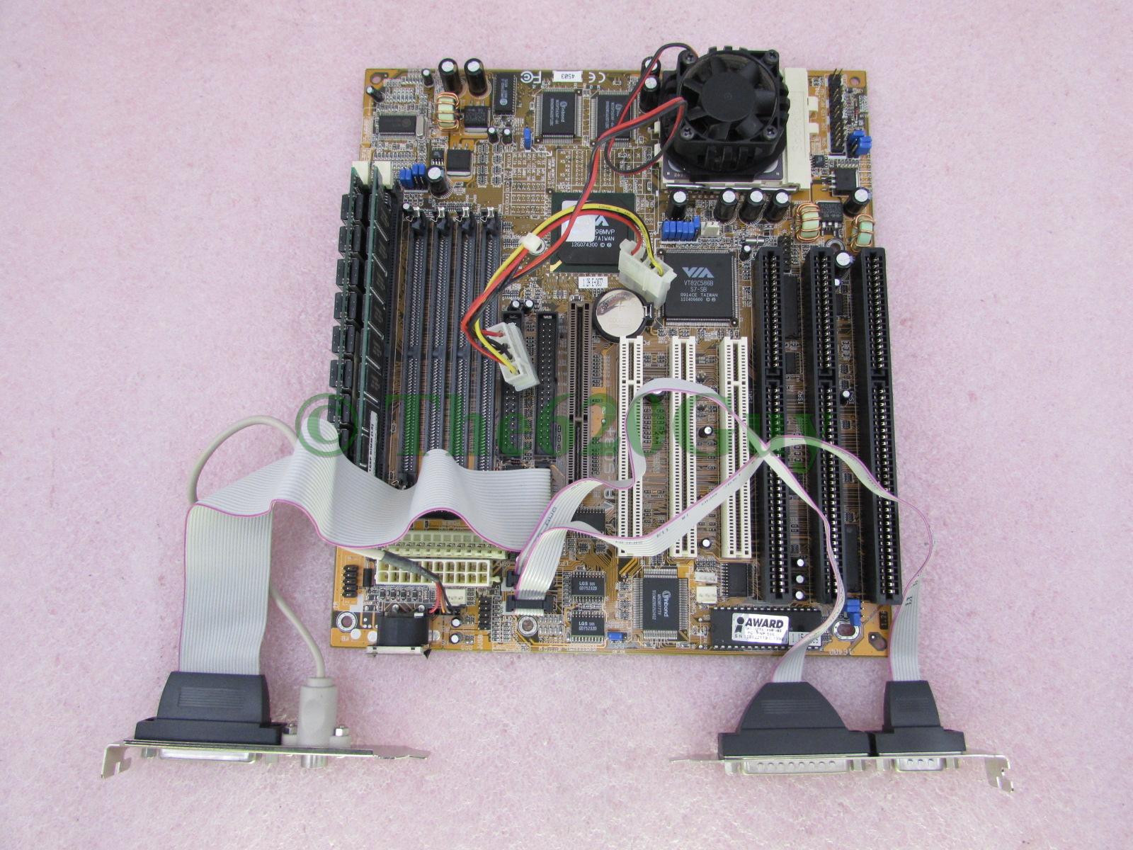 FIC VA-503+ Motherboard 3 ISA Slots + AMD K6-2 350MHz CPU + 256MB