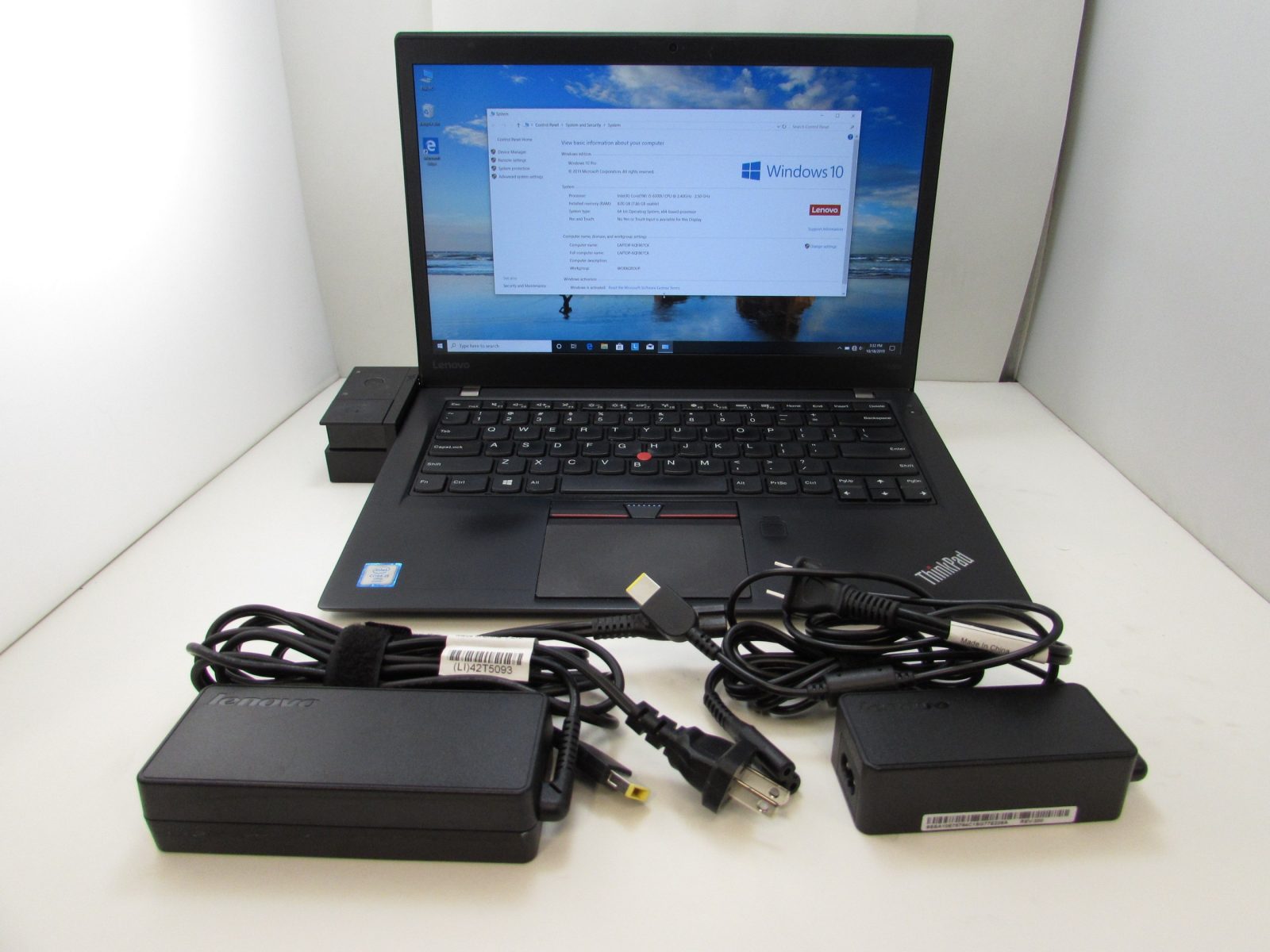 Lenovo ThinkPad T460s Laptop 14" i56300U 2.4GHz 8GB 256GB SSD WIN10